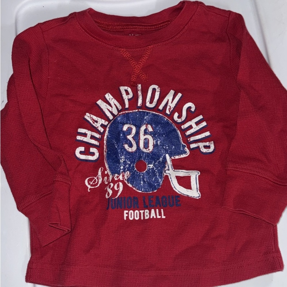 Place Red and Blue Long Sleeve Tee Championship Graphic